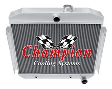 ER Champion 4 Row Radiator for 1955 1956 Chevrolet 210 Series 6 Cylinder Mount picture
