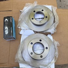 1977-1986 Jeep CJ7 CJ5 Scrambler FRONT Brake Rotors Pair Set + Ceramic Pads Kit picture