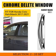 1-10Set Chrome Delete Blackout Window Overlay Fit Honda Civic Hatchback 2017-21 picture