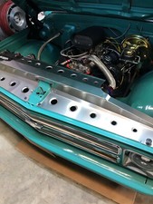 67-68 Chevy/GMC C10 Radiator Filler Panels w/Round Dimple Holes 3-Piece Steel  picture