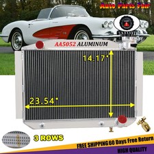 3-Row Aluminum Radiator for 1955-1960 1956 1959 Chevrolet Corvette C1 4.6L V8 AT picture