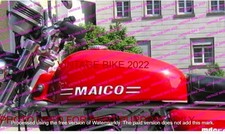 MAICO MD 250 RED STEEL FUEL GAS PETROL TANK 1971-83+CAP/COMPATIBLE FOR picture