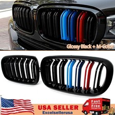Glossy Black M-Color Front Kidney Grille Grill For BMW X5 X6 F15 F16 2014-2018 picture