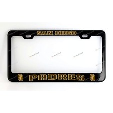 San Diego Padres Black Metal Custom Made License Plate Frame +Screw Caps picture
