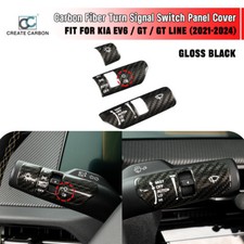 3pcs Dry Carbon Fiber Turn Signal Switch Panel Cover For KIA EV6 GT GT Line picture