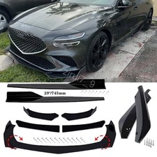 Glossy Front Bumper Lip Spoiler Splitter Side Skirts For Genesis G70 G80 Sedan picture