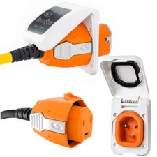 SmartPlug 30 AMP Inlet & Female Cord Connector Combo - White Marine RV picture