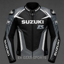 Suzuki GSXR Biker Motorcycle Leather Jacket Sports Motorbike Racing Men Jackets picture