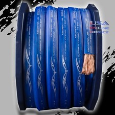 0 Gauge 50ft BLUE Power OFC Wire Stranded Copper FLAT Marine Cable 1/0 AWG Volt picture