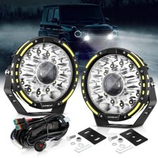 2X 7 Inch Round LED Work Light Bar Pods Driving Fog Headlight Truck Off Road SUV picture