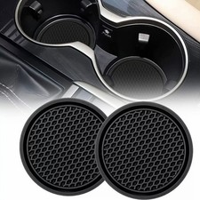 2 pcs Universal Black Car Cup Holder Non-Slip Insert Coaster Interior Accessorie picture