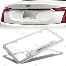 NEW 1PCS For CADILLAC Silver Metal Stainless Steel License Plate Frame picture