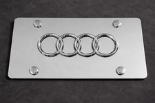 3D Quattro SLine Front Stainless Steel Finished License Plate Frame Holder picture