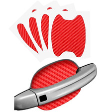 Red Carbon Fiber Car Door Handle Protector Film Anti Scratch Sticker 4PCs Set picture