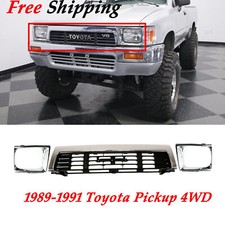 Fits 1989 1990 1991 Toyota Pickup 4Runner Front Grille & Headlamp Door Set 3Pc picture