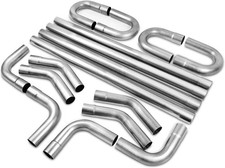 2.5'' Custom Exhaust Kit Universal Mild Steel Tubing 16 Gauge 2.5'', Silver picture