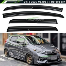For 2015-2020 Honda Fit Jazz GK5 3D Wavy Mugen Style Window Visors Rain Guards picture