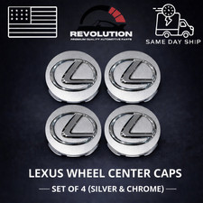 4PCS 62MM Wheel Center Hub Caps for LEXUS Silver & Chrome Badge Logo 42603-30590 picture
