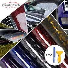 Chopped Forged Carbon Fiber Gloss Black Car Vinyl Wrap Sheet Decal Sticker picture