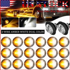 100x Amber White LED Side Marker Lights Dual Color 3/4
