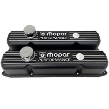 NOS Mopar 383 400 440  Big Block Black Aluminum Valve Covers W/ Breathers picture