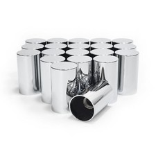 33mm Chrome ABS Cylindrical Screw-on Lug Nut Covers for Semi Truck 20&60 pcs picture