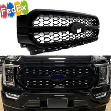 For Ford F-150 F150 Platinum 2021 2022 2023 Front Upper Bumper Grill Gloss Black picture