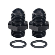 2PCS ORB-6 AN O-ring Boss -6 AN 6AN to AN6 6AN Male Adapter Fitting Black AN 6 picture