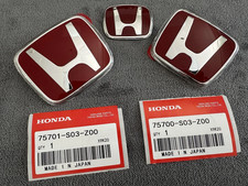 Red Front&Steering&Rear Emblem Fits Honda Civic Sedan Coupe SI EX SE 2006~2015💖 picture