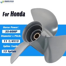 11 1/4 X 13 Aluminum Outboard Boat Propeller For Honda 35-60HP 13 Tooth 11.25x13 picture