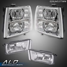 Fit For 07-13 Silverado 1500/2500/3500 Clear Corner Headlights + Fog Lights picture