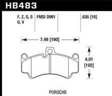 Hawk 08 Porsche 911 Targa 4/4S/03-05 911 GT2/04-08 GT3/07-08 Turbo PC Street Fr picture