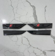 NEW Audi S5 (B9) Blackline Fender Badge Door Emblems Black 4-set Logo Full Set picture