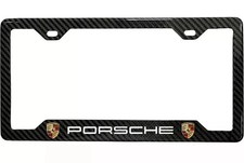 100% REAL CARBON FIBER CAR LICENSE PLATE FRAME For Porsche picture