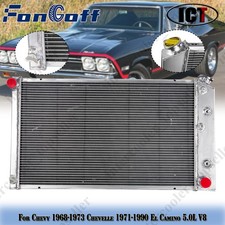 CC161 3-Row Aluminum Radiator For Chevy 1968-73 Chevelle 71-90 El Camino 5.0L V8 picture