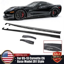 Hydro Carbon Fiber Side Skirts For 05-13 Corvette C6 Z06 | ZR1 Style & Mud Flaps picture