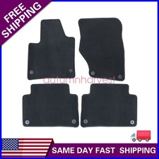 New For 2007-2015 Audi Q7 Front & Rear Velour Floor Mats Carpet Black 4PCS picture