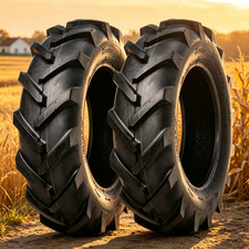 2X 6.00-12 Agricultural Farm Tires 6.00X12 Tractor Farm Implement R-1 Tread 6PR picture
