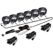 AUXBEAM 6x 4Inch LED Offroad Lights Pods Auxiliary Driving Light Wiring Harness picture