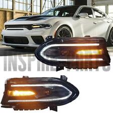 Pair Left & Right Projector Headlight w/ LED DRL for 15-22 Dodge Charger Halogen picture