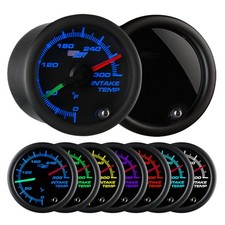 GlowShift Dual Intake Intercooler Temp Gauge Kit w/ Sensor, Tinted 7 Color picture