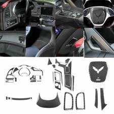 37Pcs Carbon Fiber Interior Full Set Cover Trim For Chevrolet Corvette C7 14-19 picture