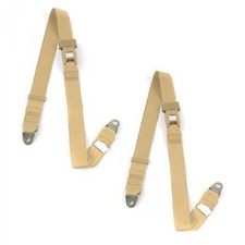 Vintage  1971 - 1974 Standard 2pt Tan Lap Bucket Seat Belt Kit - 2 Belts  picture