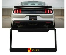 Ford Mustang Roush Black Metal License Plate Frame Cover Tag with P-51 Logo  picture