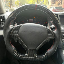 Hydro Dip Carbon Fiber Perforated Steering Wheel For Infiniti G37 G37X 2008-2013 picture