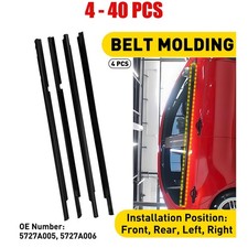 4-40 Fit 2008-17 Mitsubishi Lancer Door Window Weatherstrip Seal Belt Trim Black picture