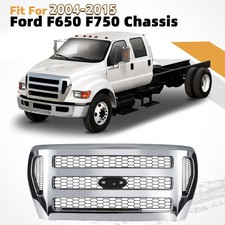 For 2004-2015 Ford F-650 F-750 Chassis Front Grille Grill Chrome Assembly picture