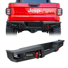 Vijay New Rear Bumper With LED Light&Red D-Rings For 2020-2023 Jeep Gladiator JT picture