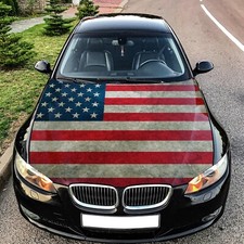 American Flag Distressed Hood Wrap Decal Vinyl Sticker Graphic Fit any Car Truck picture
