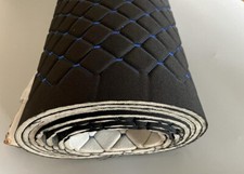 Black/blue Diamond Stitch Embossed Fabric Lining Car Upholstery 55''x39'' picture